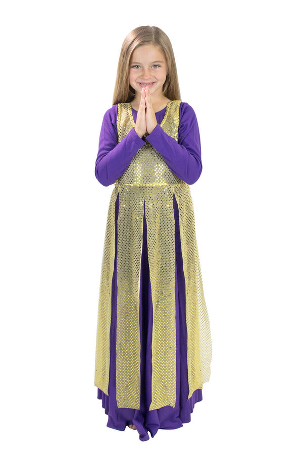 BASIC MOVES Children Liturgical Sequin Tunic with Streamer Skirt
